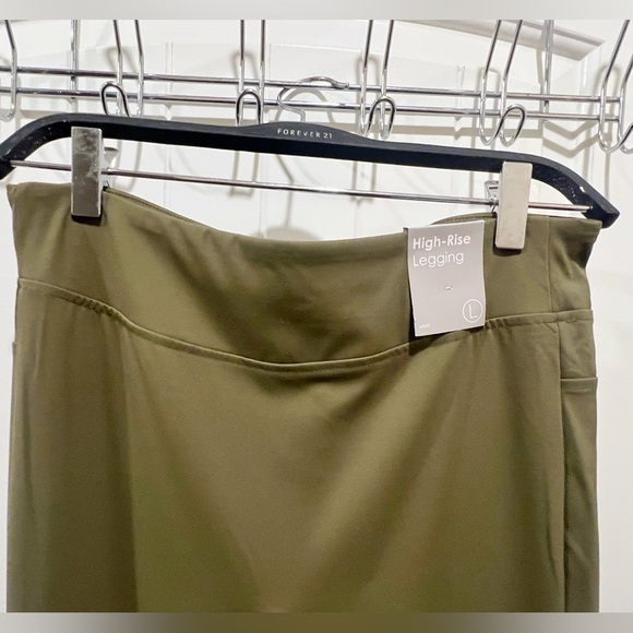 Active Seamless High-Rise Leggings Olive Green Large - Picture 6 of 13